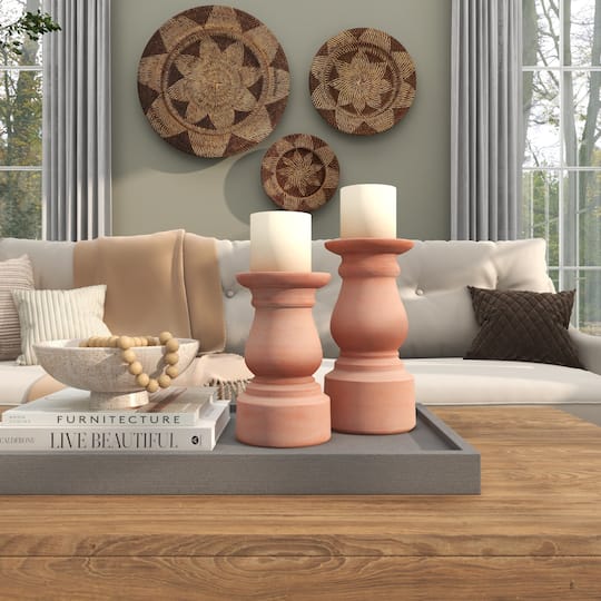 Terra Cotta Candle Holder Set